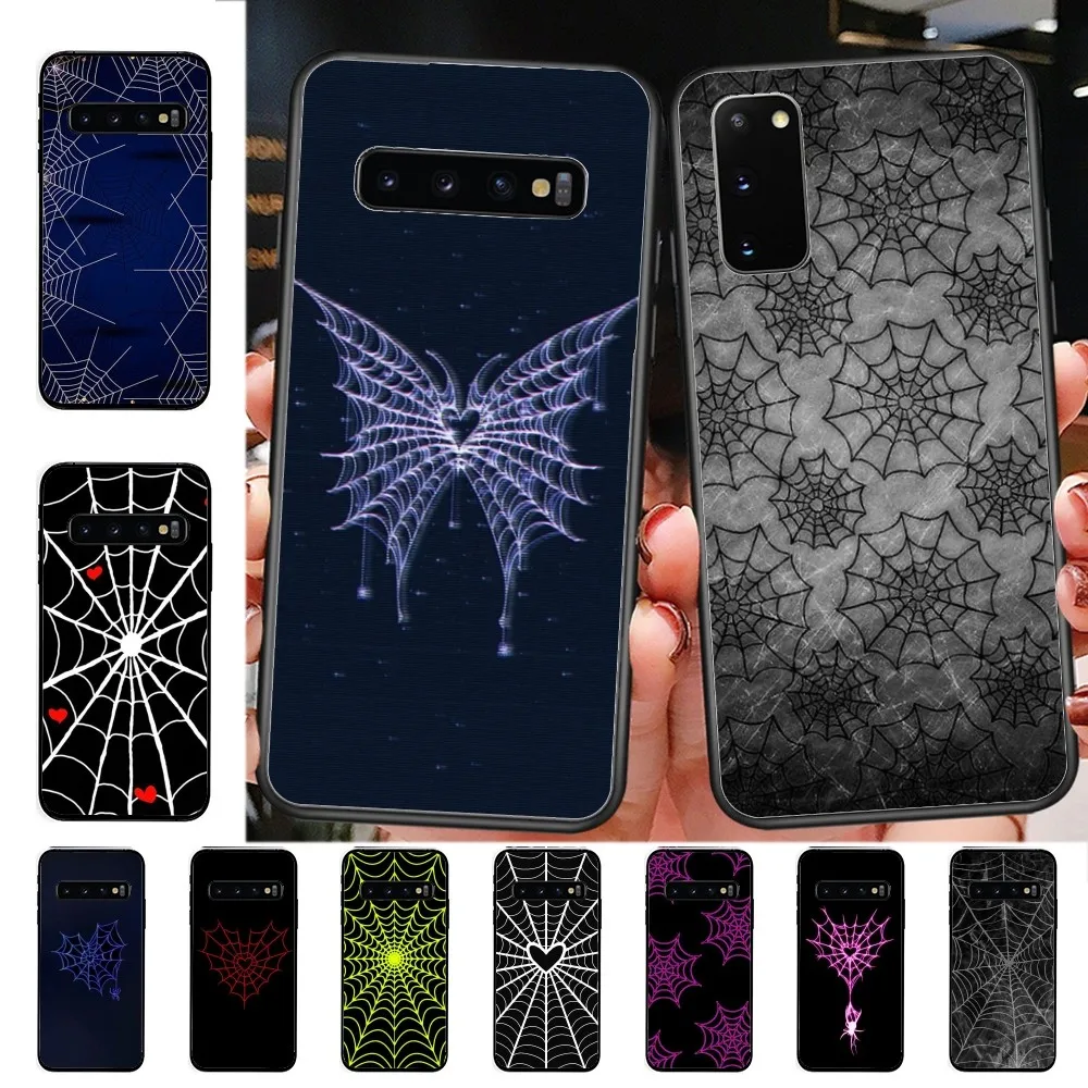 Cool Spider Web Heart Phone Case For Samsung S 9 10 20 21 22 23 30 23plus lite Ultra FE S10lite Fundas