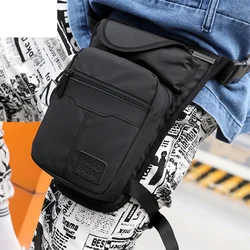 Sac banane en nylon pour hommes, sac de jambe de haute qualité, sac de moto décontracté, bandoulière initiée, cuisse masculine, ceinture de hanche, sacs de taille