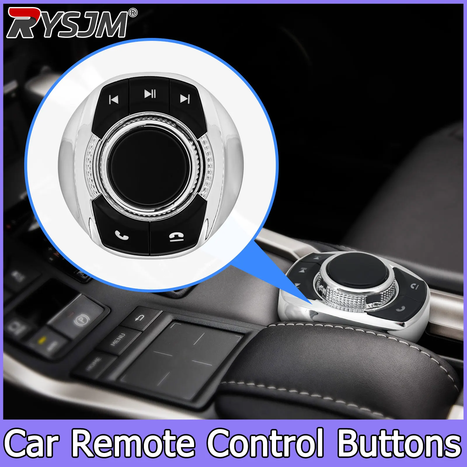 Wireless Steering Wheel Cup Holder Control Button With LED Light 8 Key for Car Radio DVD Android Navigation Head Unit Player