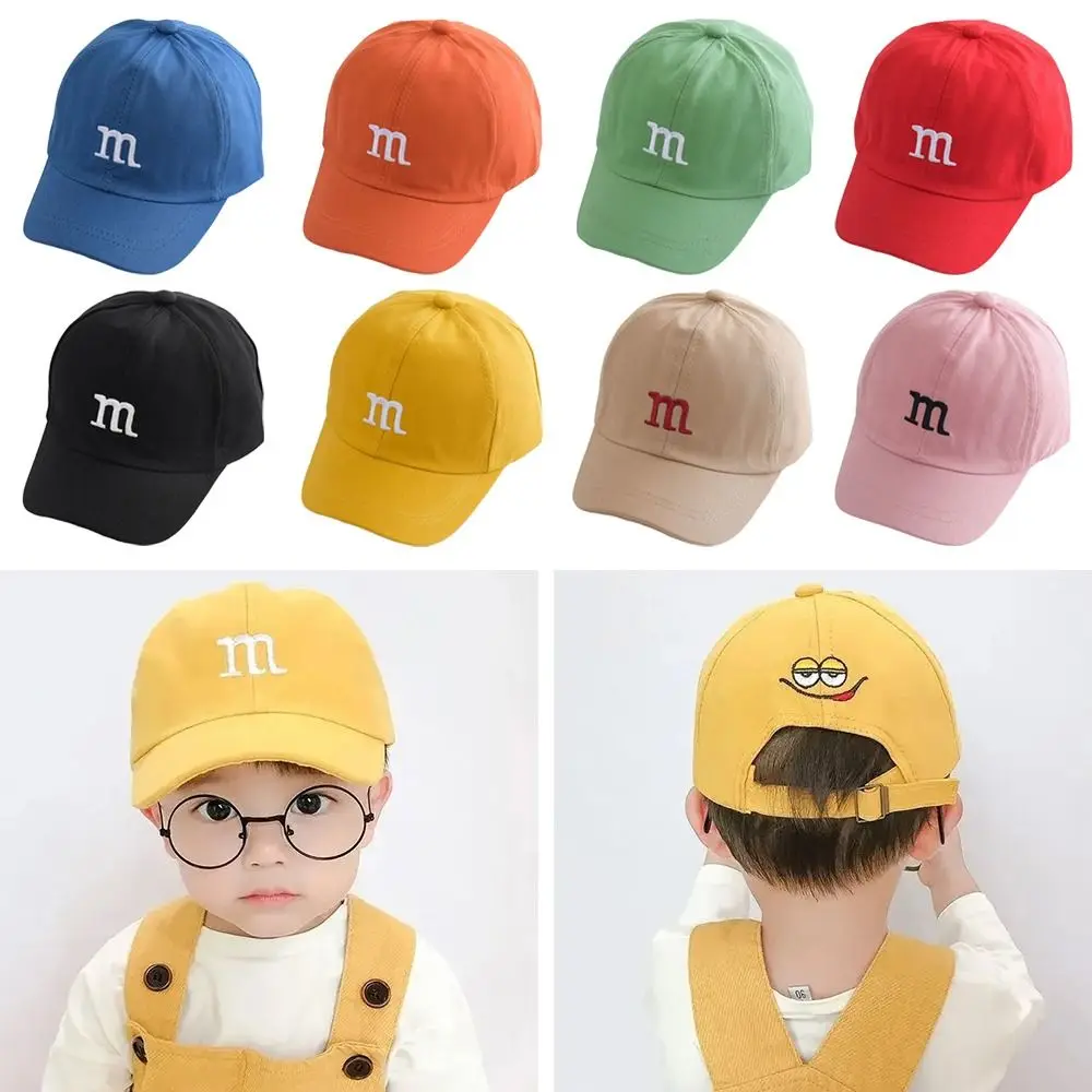 

New Fashion M Letter Baseball Cap Embroidered Adjustable Sunscreen Baby Hat Cotton Children's Hats Girls Boy