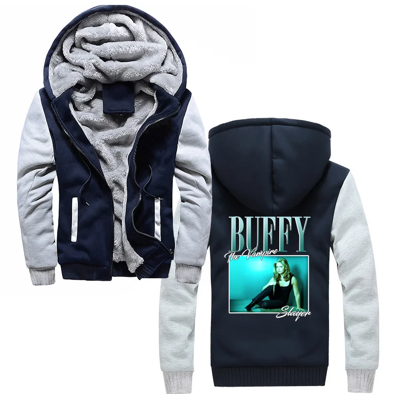 New TV Series Buffy The Vampire Slayer Print Hoodie Men Women Hoody Fashion Casual Jacket Zip Up Hoodies Hip Hop Winter Coats