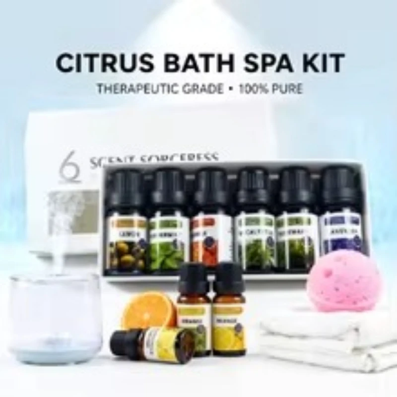 2026 Christmas Pure Lemon Sweet Orange Eucalyptus Lavender Peppermint Rosemary 6Pcs/Set Massage Aromatic Essential Oil Set Gift