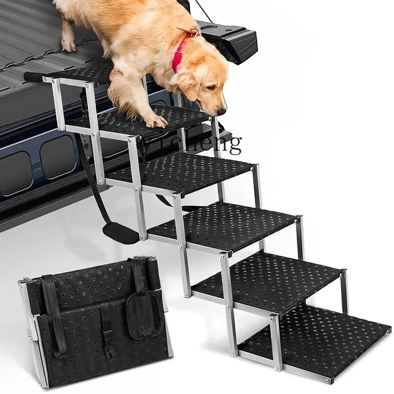 

TQH pet stairs dog up and down ladder large dog slope steps non-slip plastic folding car climbing ladder