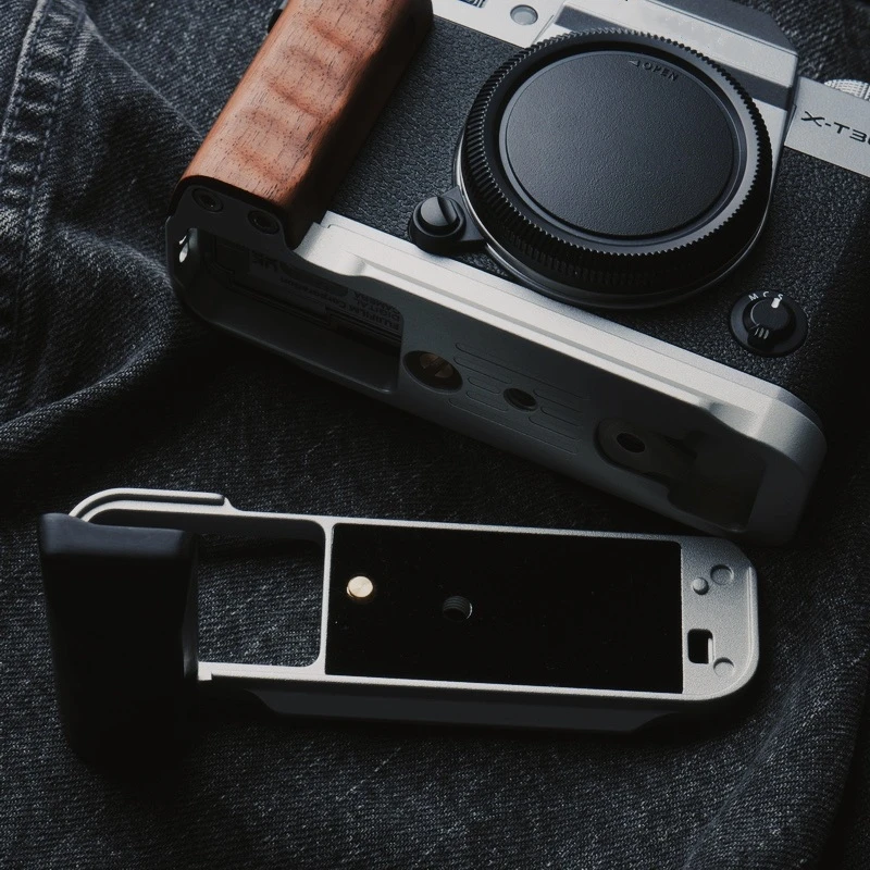 For Fuji X-T30III XT30III Wooden Handle Grip L-Shaped Plate With Wooden Grip Camera Hand Grip Bracket Quick Release Plate - Image 6