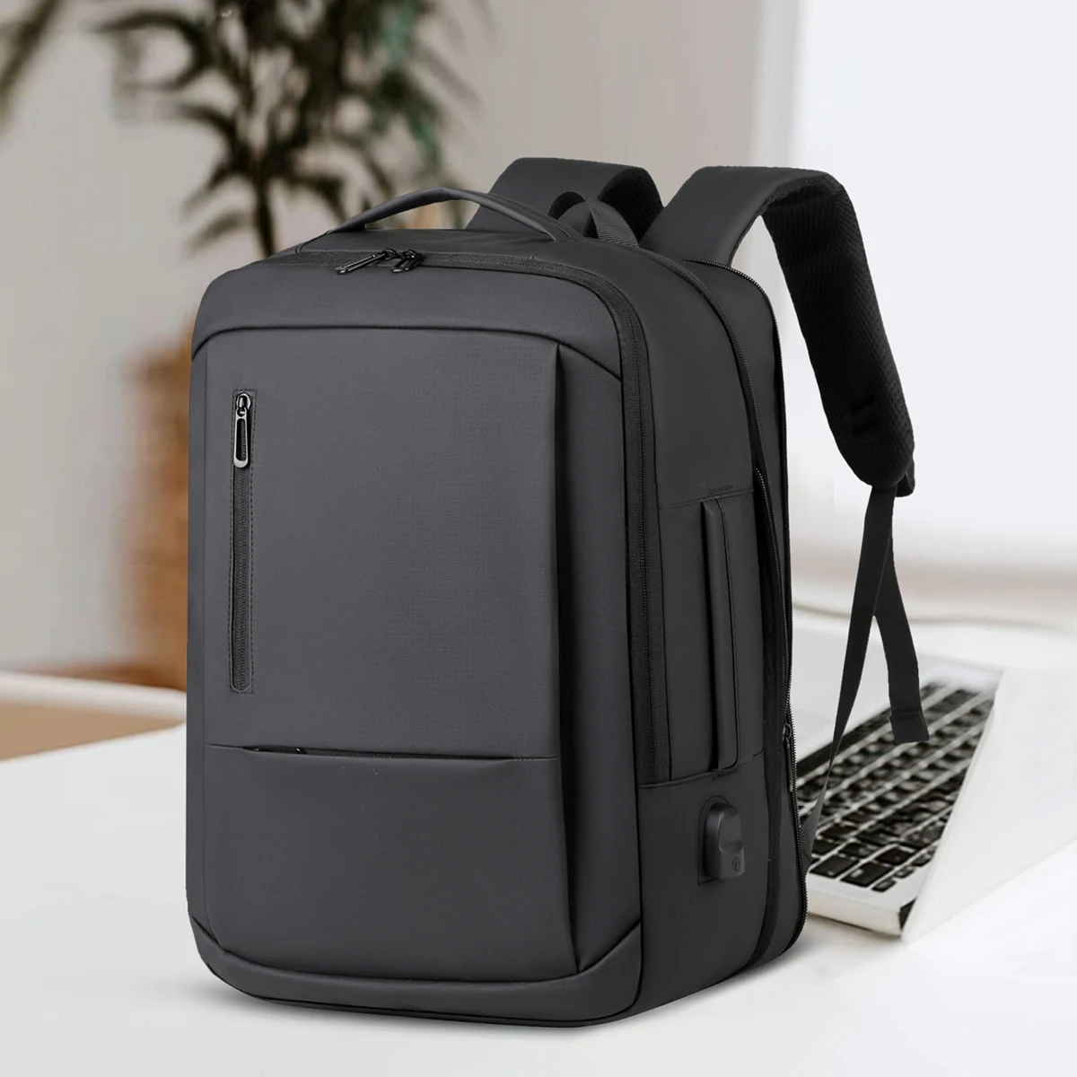 

Large-Capacity Backpack for Men, Expandable Business Backpack, Travel Computer Bag for Business Trips and Boarding, 16inch Backpack for Women for Work