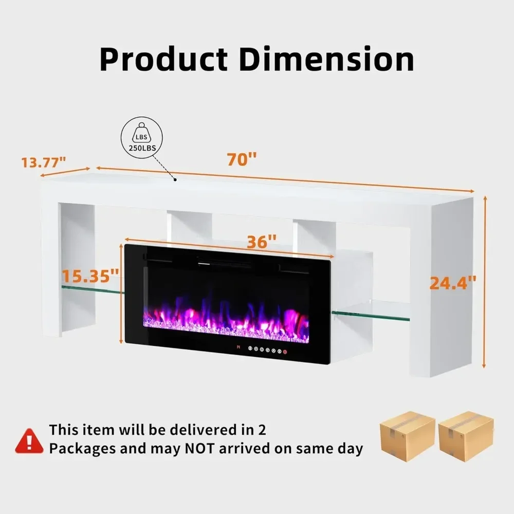 Soporte para chimenea de TV de 70