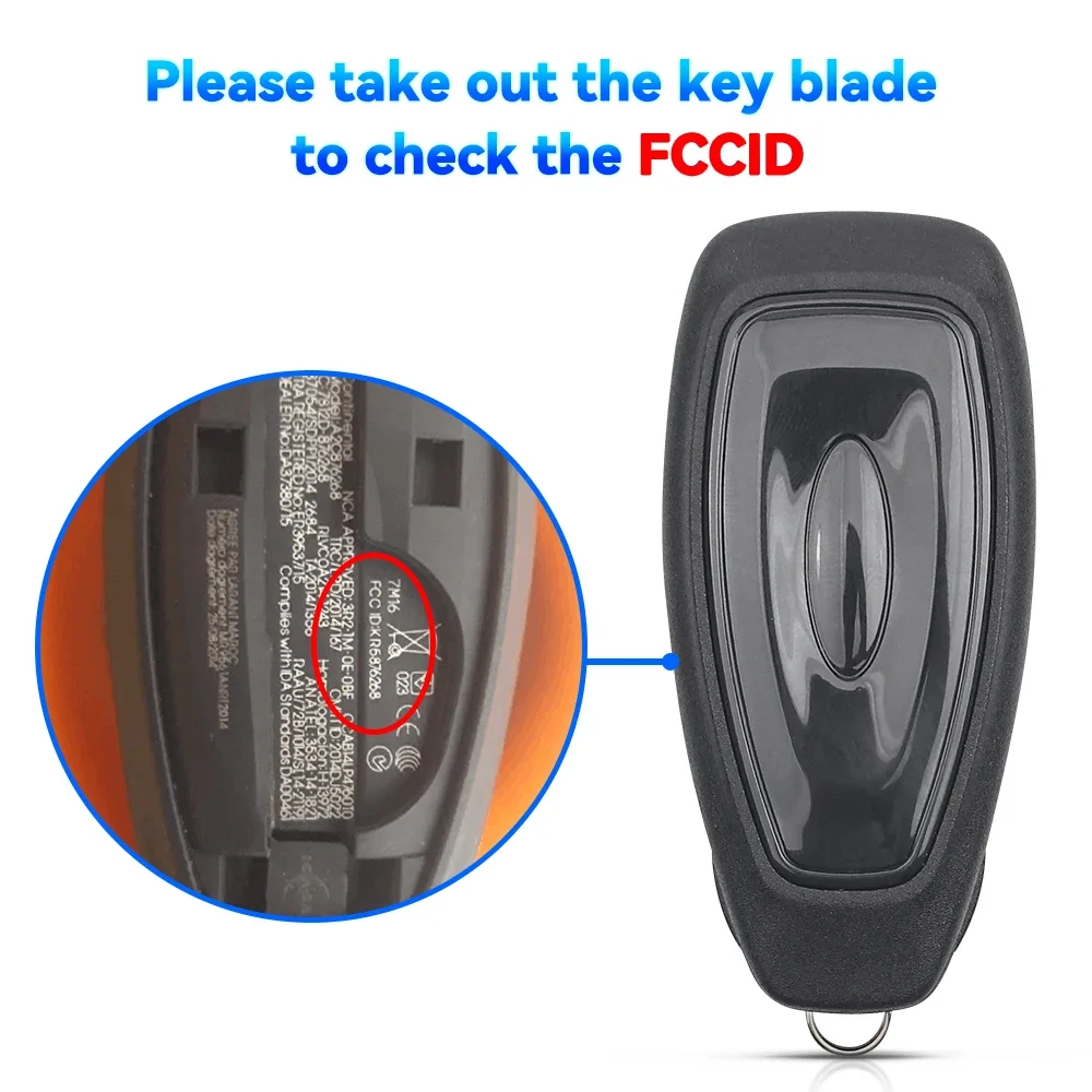 KEYYOU With Battery Remote Key For Ford Focus Fiesta C-Max Mondeo Ecosport Galaxy Kuga Smart Keyless 2/3BNT 433MHz KR55WK48801