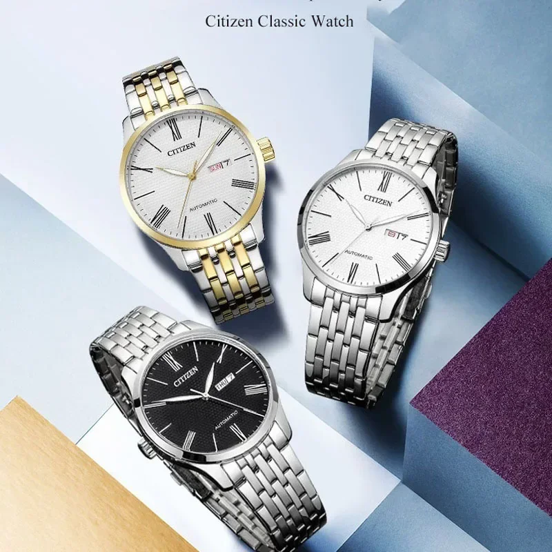 CITIZEN Men\'s Watch Quartz Fashion Luxury Brand Stainless Steel Dual Display Shockproof Business Leisure Man Watches NH-8350