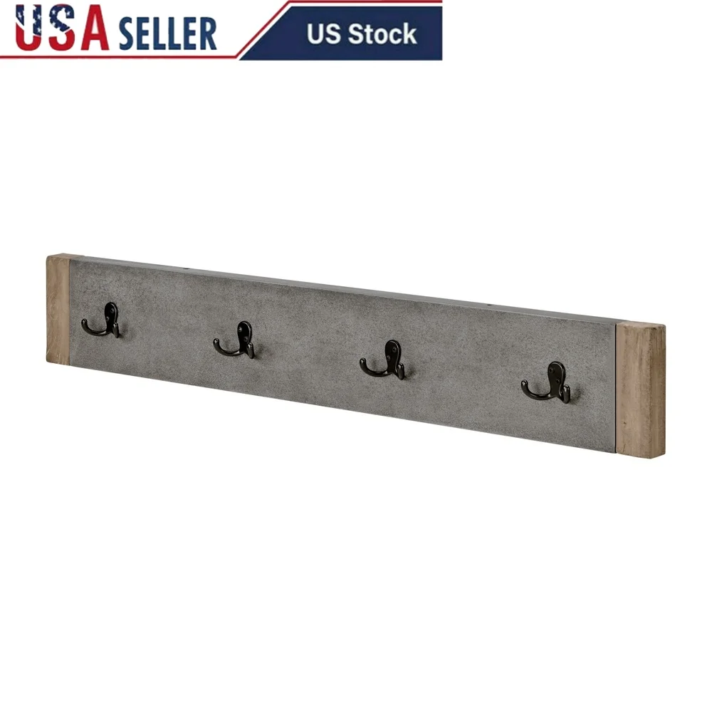 

Rustic Industrial Coat Hook 40 Inch Wall Mounted Easy Install French Cleat Entryway Organizer Modern Style No Assembly Required