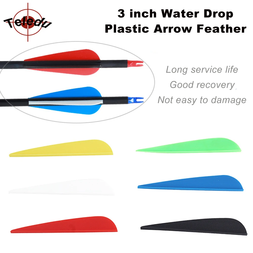 3 inch Archery Arrow Feather Rubber Made Fletchers Arrow Vanes Recurve Bow Accessories Outdoor Sports Hunting 50pcs