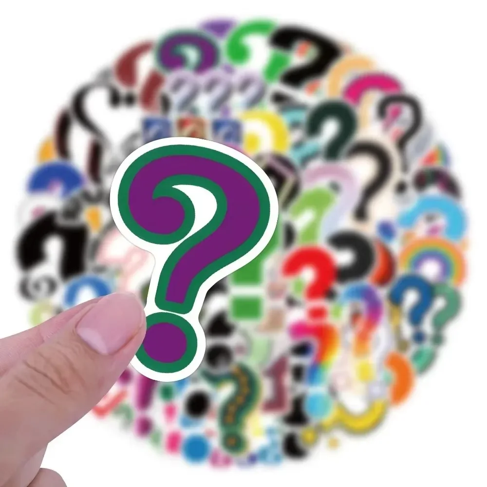 120 قطعة ملصقات علامة استفهام ملونة كرتونية يمكنك صنعها بنفسك دفتر جيتار لوح التزلج حقيبة جرافيتي الأمتعة دراجة نارية لعبة كلاسيكية
