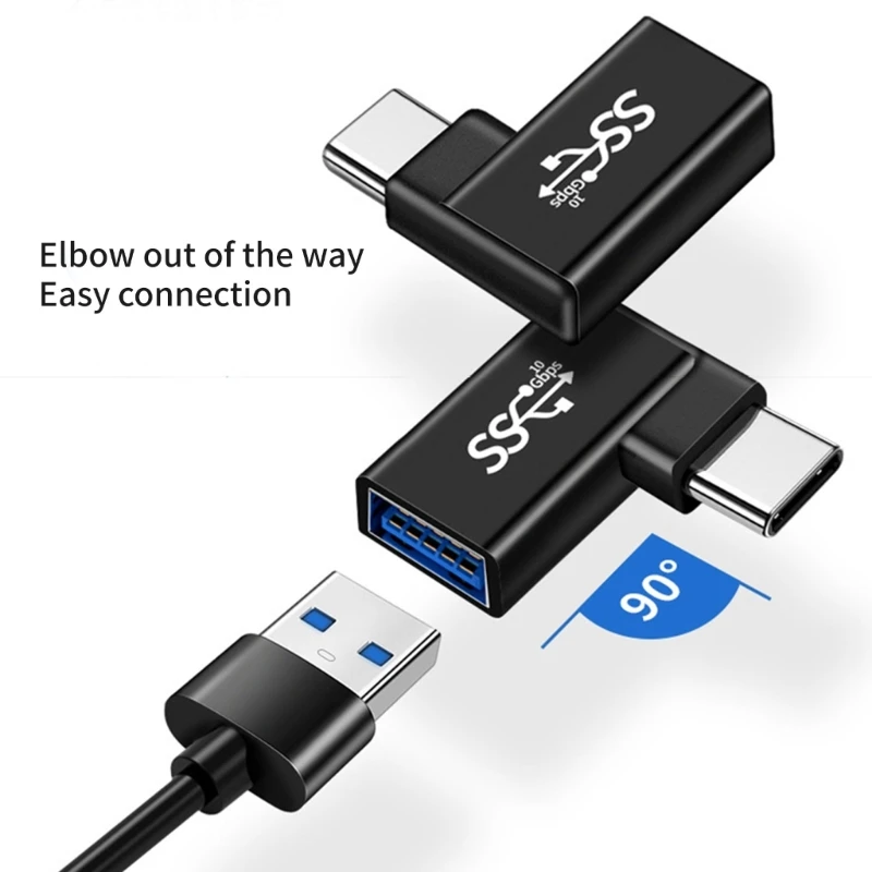 Spine conversione da tipo USB Connessione da 90 gradi Adattatore multifunzione da tipo USB Ricarica rapida per tutti