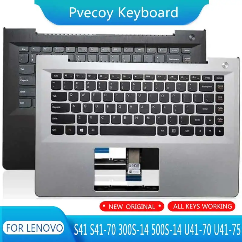 New For S41 S41-70 300S-14 500S-14 U41-70 U41-75 Laptop Palmrest Case Keyboard US English Version Upper Cover