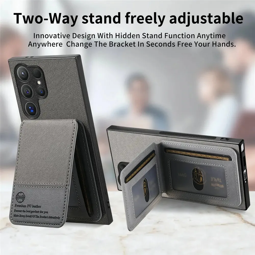 Magnetic Leather Flip Wallet Card Bag Phone Case For Samsung Galaxy S26Ultra S25 S24 S23 Plus Shockproof Anti-Drop Protect Cover