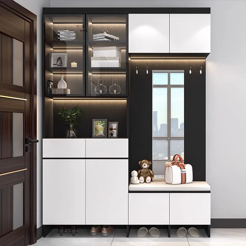 

Entrance shoe cabinet, entrance cabinet, entrance living room, household light luxury screen, entrance shoe cabinet, integrated