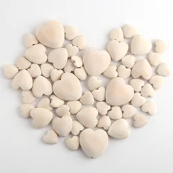 Multi-Specification Natural Unfinished Diy Flat Wooden Peach Bead Jewelry Love Shaped Wooden Beads