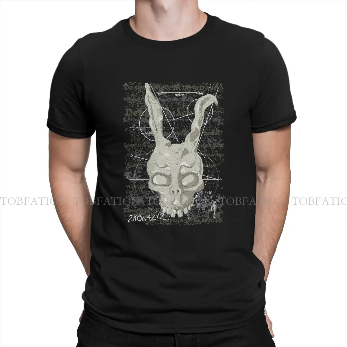 Donnie Darko Suspense Film Newest TShirt for Men Frank's Prophecy Round Neck Pure Cotton T Shirt Birthday Gifts OutdoorWear