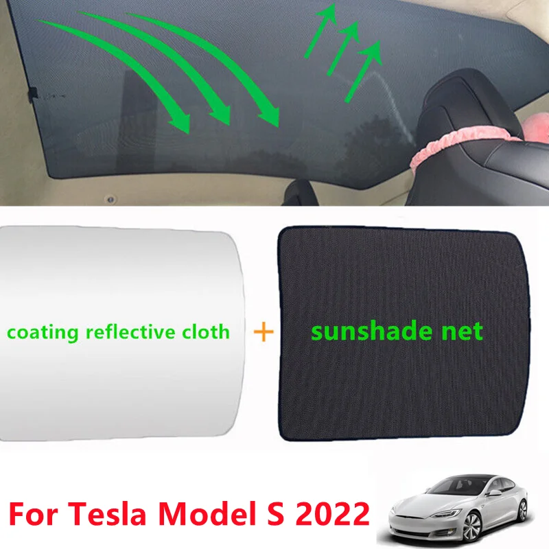 UV Reflection Glass Roof Sunshade Window Sunroof UV Protection Interior Cover For Tesla Model S 2022