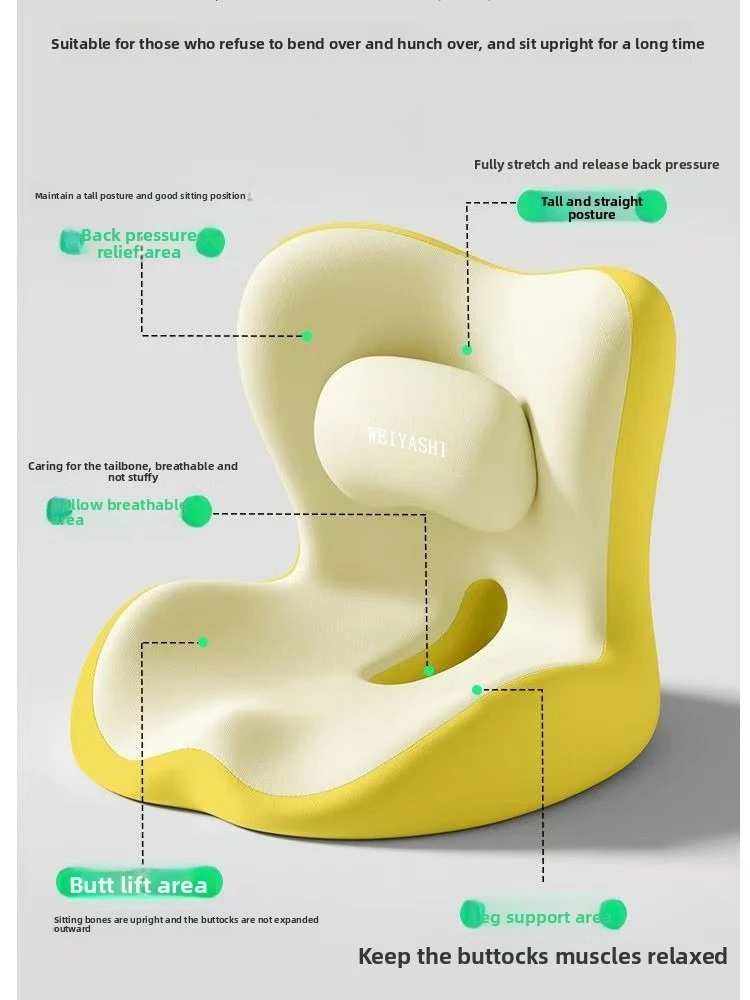 Ergonomisches Taillenstützkissen Atmungsaktives Rückenkissen Integrierte Lendenwirbelstütze für Büro und Langes Sitzen – Detail 3