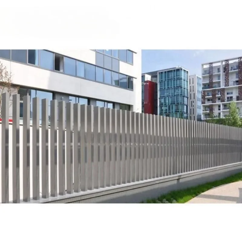 Batten 3d  Fence Modern Design  Vertical Welded Aluminium Batten Panels With White Powder Coated customized