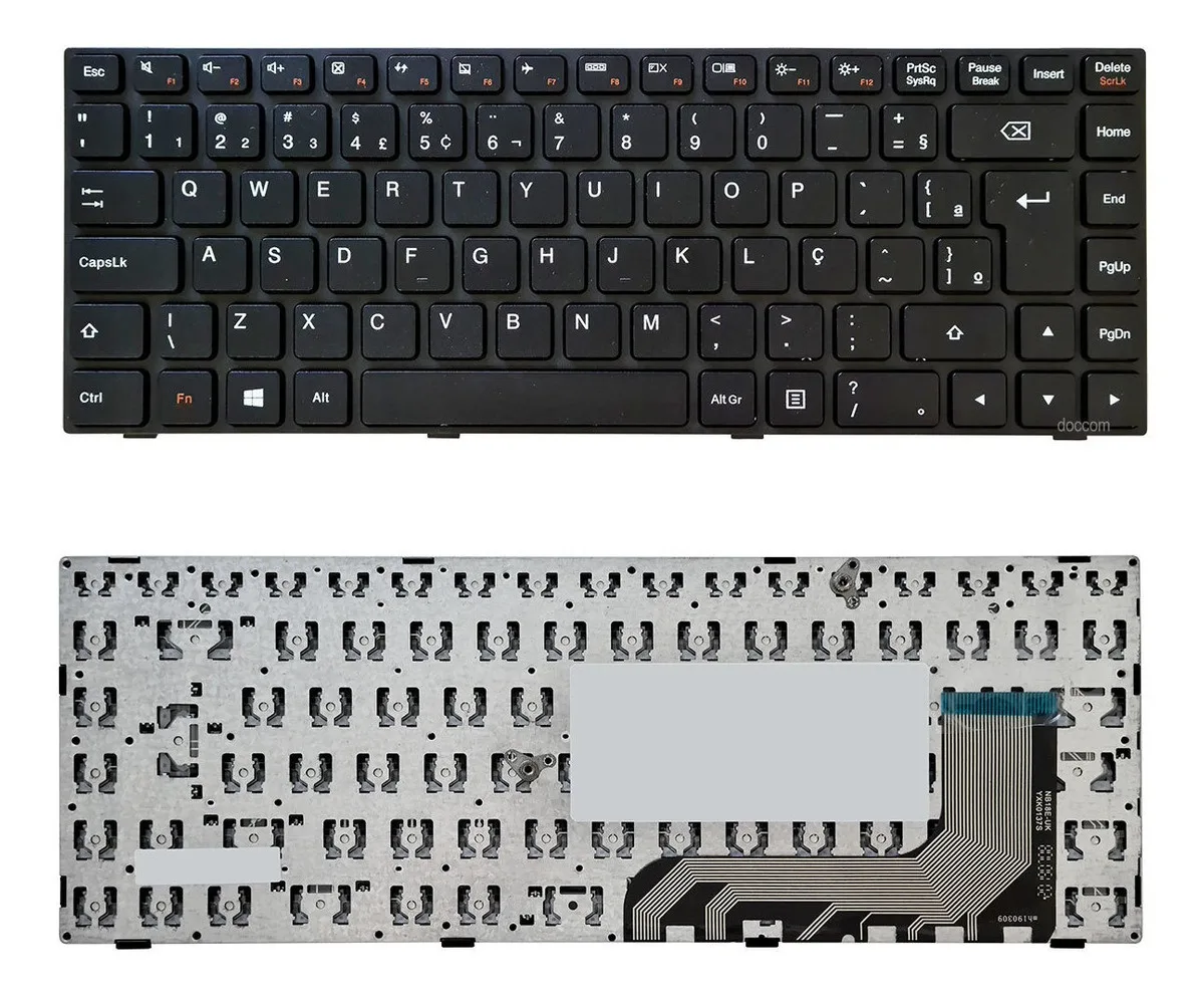 Compatible Keyboard Notebook Lenovo Ideapad 5n20j30785 100-14iby 5n20j30753 5n20j30742 Layout ABNT2 BR Black