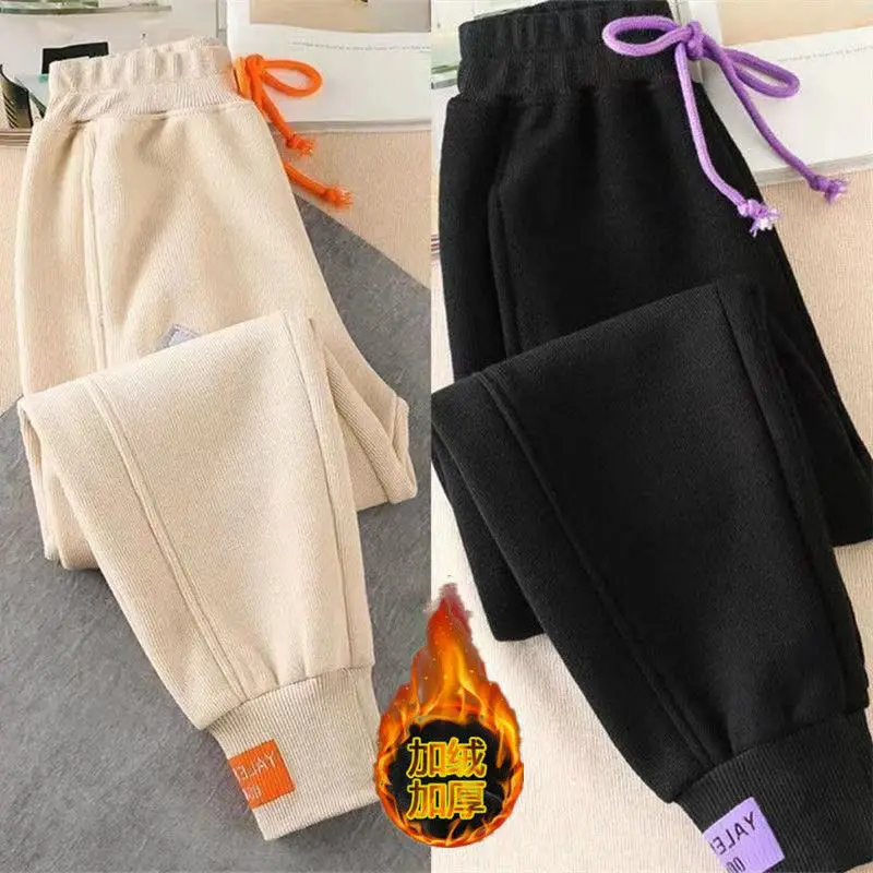 

Autumn and Winter Thickening Keep Warm Sweatpants Women Baggy Sports Pants Women Korean Style Jogger Pants Women Loose T144