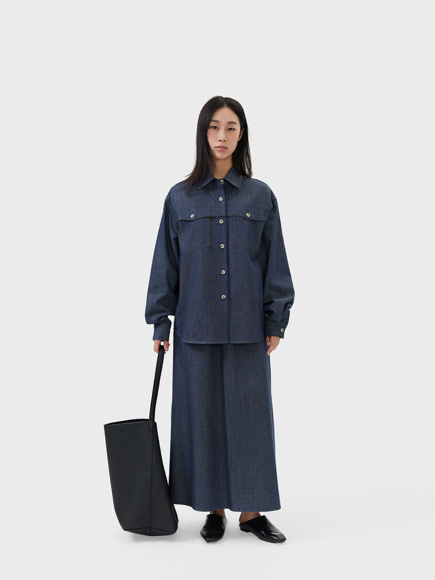 

Seei Denim Free Combination irt Wide Leg Pants f Skirt Women's Faion Set Breathable Long Sve Spring Collection