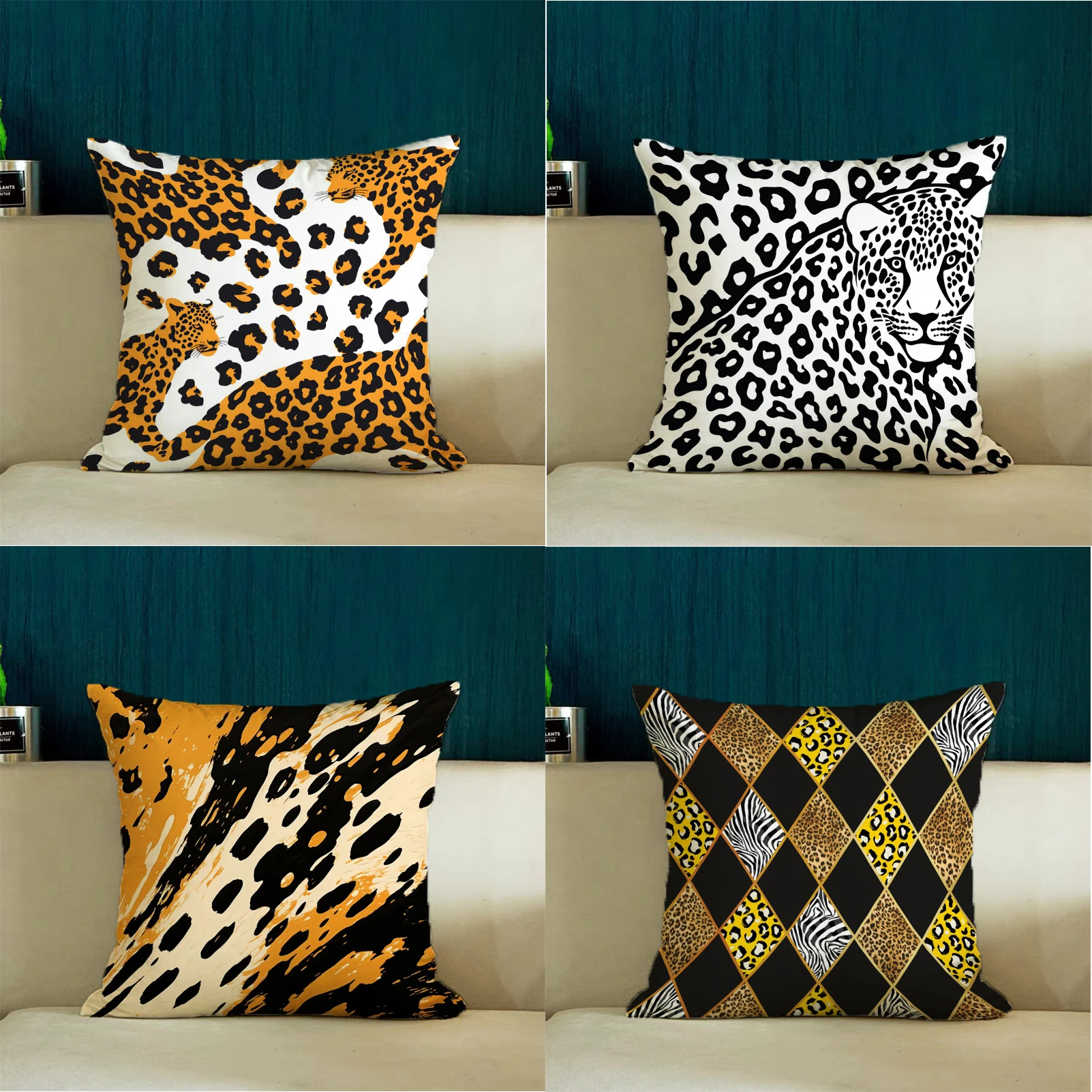 

Fashion Leopard Print Decorative Pillow Cover 45x45 Cushion Covers for Decorative Cushions Pillowcase 40x40 Bed Pillowcases Home