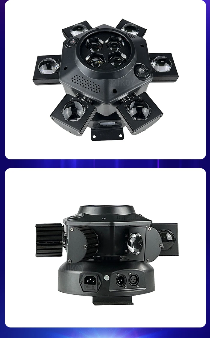 LED 10X10W 6 Kopf Moving Head Strahl Licht RG Laser Strobe Licht DMX Bühne Licht Voll farbe Strahl Licht Rotierenden Disco Party Bar – Detail 8