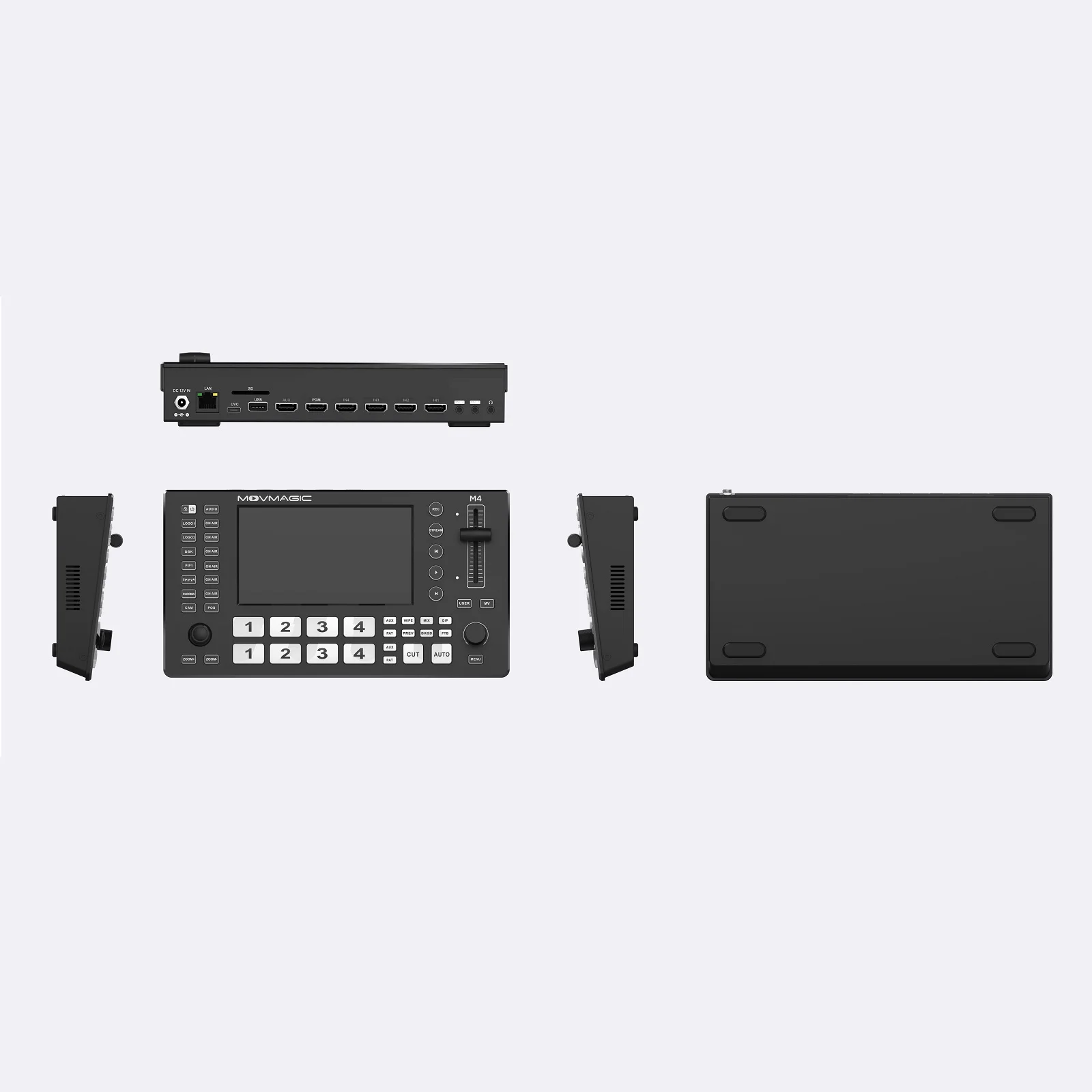 Movmagic HD MI For Metal Video Mixer Switcher 5-Channel Multi View For Output Transition Effects For YouTube Live Streaming