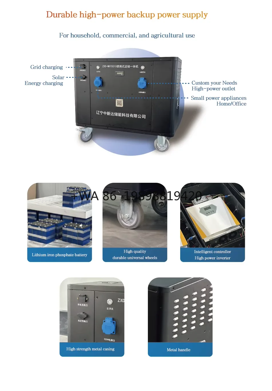 

Высокомощная складная солнечная панель от сети Солнечная система для кемпинга на открытом воздухе Аккумулятор для хранения энергии для гриля и освещения