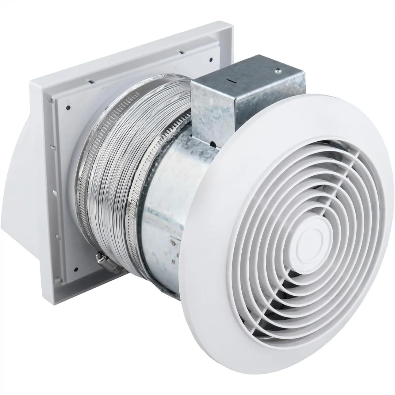 

6-Inch Through Wall Exhaust Fan 80 CFM, Bathroom Ventilation Fan with Retractable Duct for Kitchen, Garage, Laundry Room