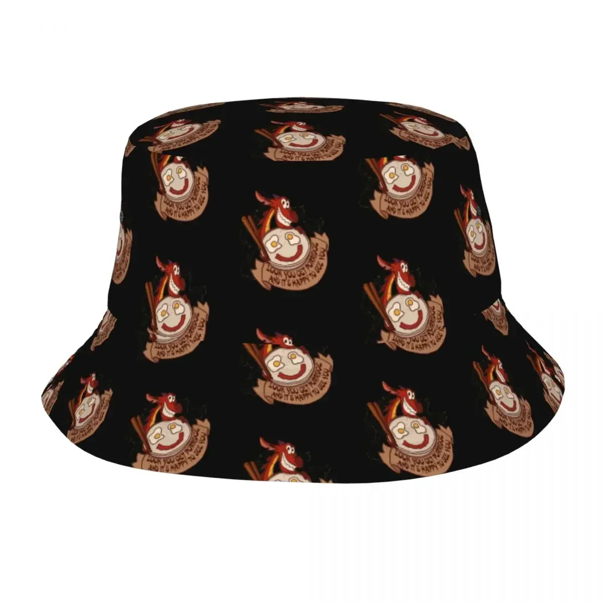 

Girl Bucket Hats Mulan Mushu Dragon Summer Travel Headwear UV Protection Camping Fishing Cap Ispoti Gift Idea