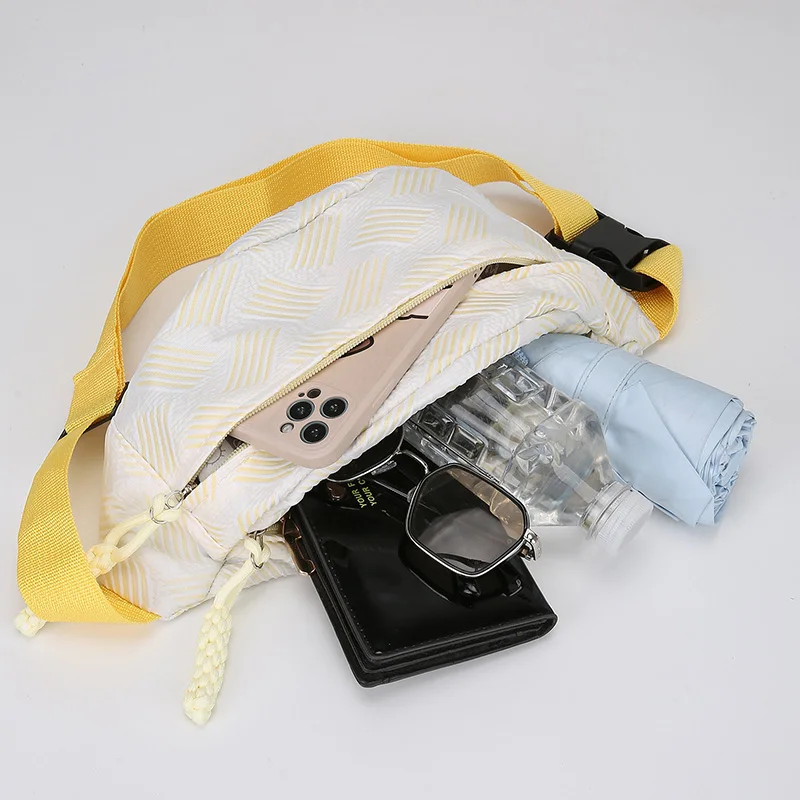 حقيبة كروس محمولة عصرية ومتعددة الاستخدامات للنساء - حقيبة كتف كاجوال بكتف واحد من نسيج النايلون وحقيبة خصر