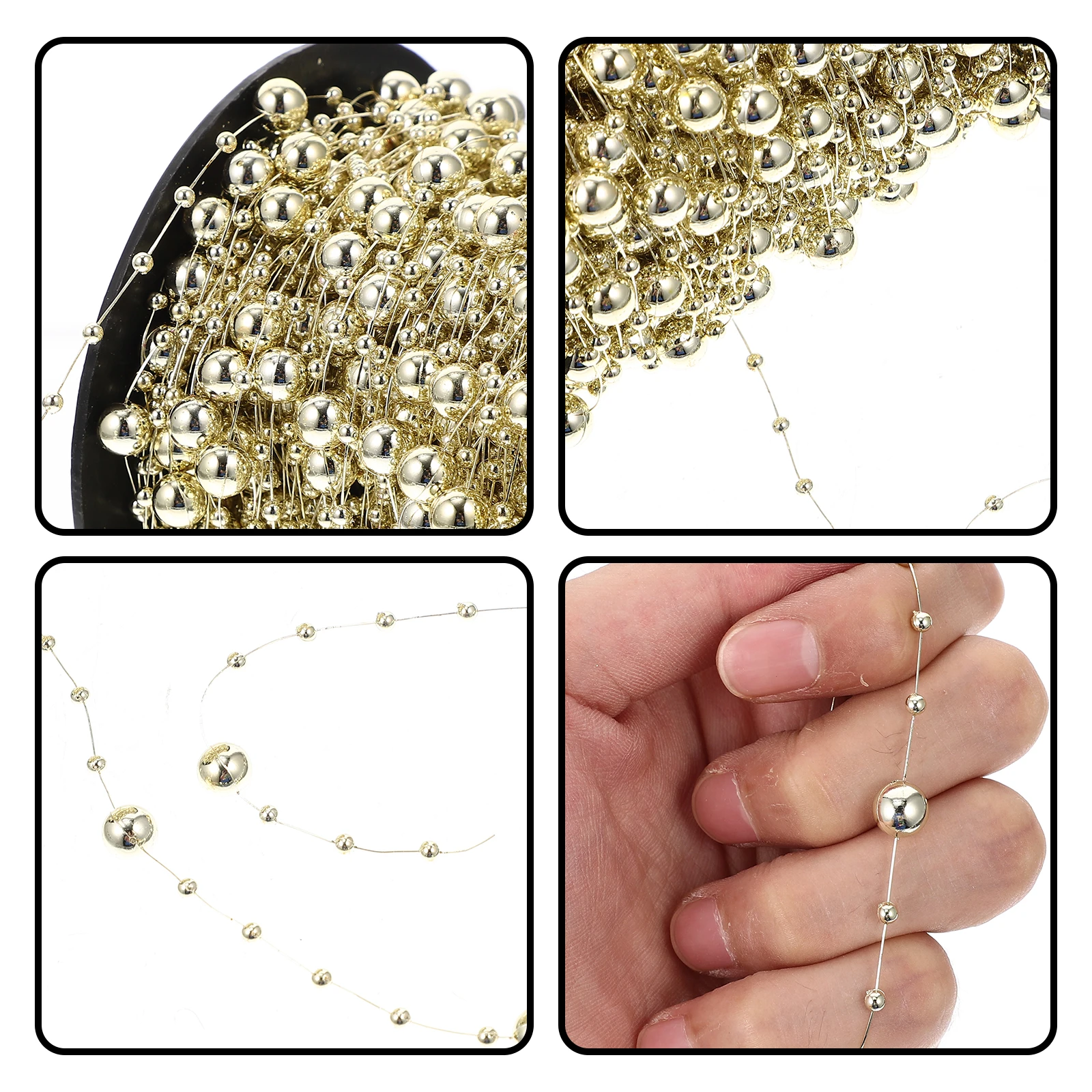 

Artificial Pearl String 8 3 Beads Chain 60m ABS Decor for DIY Wedding Supplies Bouquet Floral Picks Home Decor