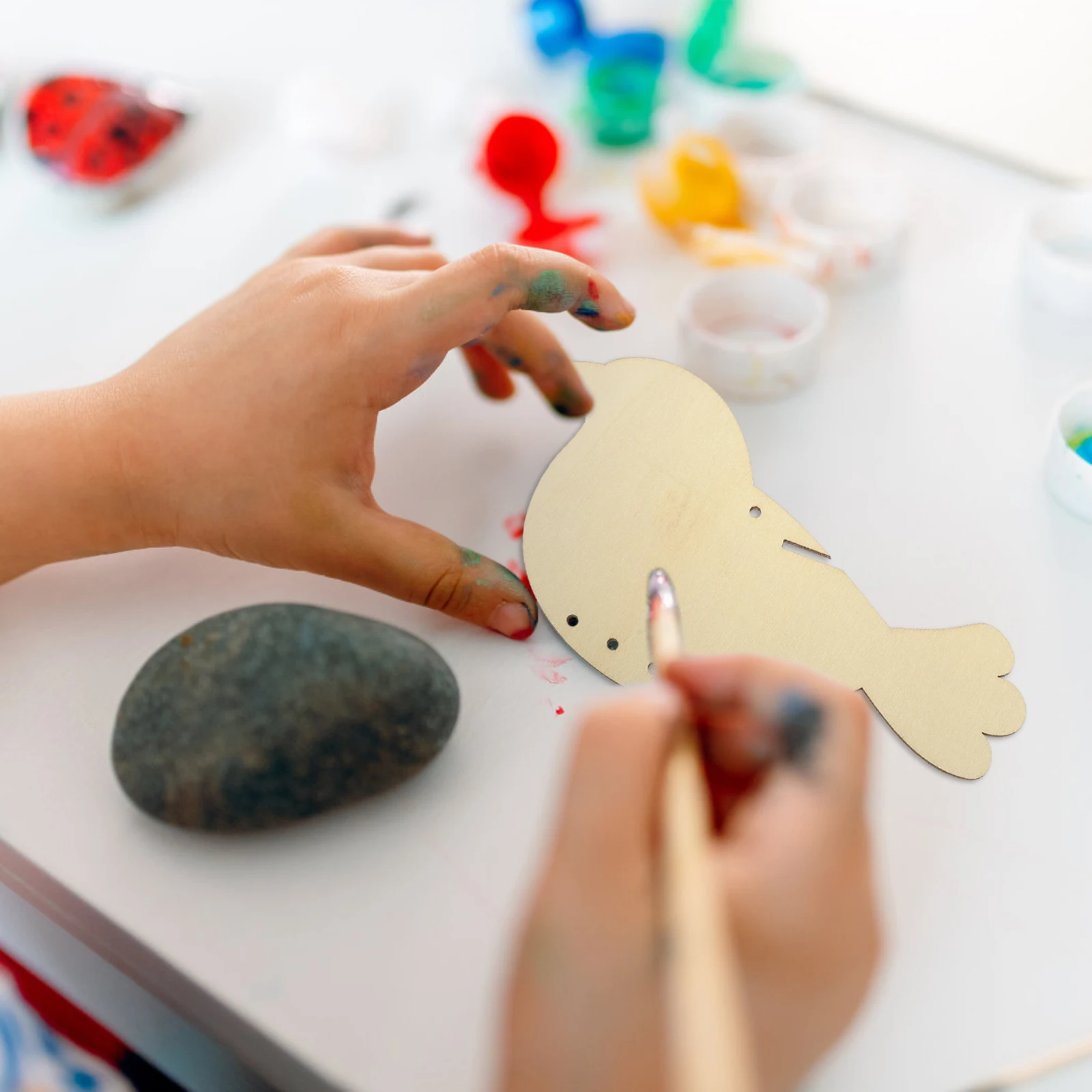 مجموعة واحدة من أجراس الرياح الخشبية على شكل طائر يمكنك صنعها بنفسك مجموعة قابلة للطلاء على شكل طيور خشبية غير مكتملة لتزيين معلق للمنزل في الهواء الطلق #5