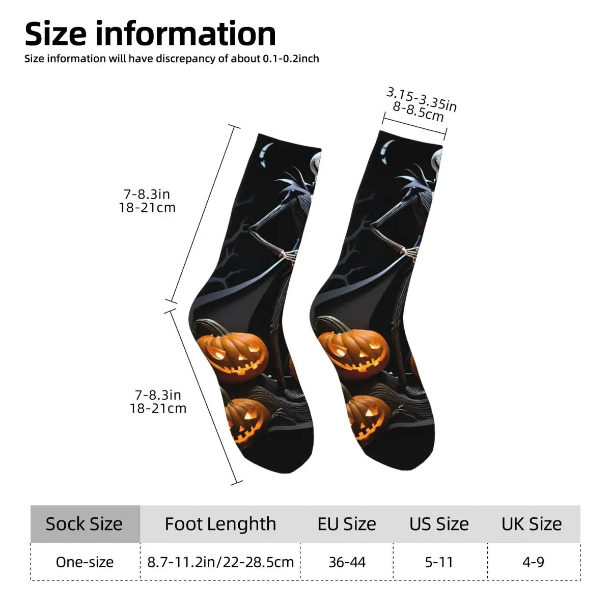 Calcetines de Halloween Pumpkin Jack para hombre y mujer, calcetines informales de pesadilla antes de Navidad, calcetines de tubo medio Harajuku para Otoño e Invierno, regalo