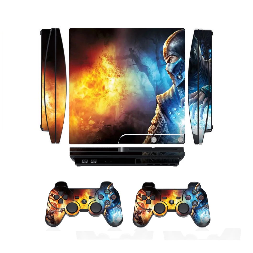 2601 skóra winylowa ochraniacz w formie naklejki na Sony PS3 Slim PlayStation 3 Slim i 2 kontrolery skórki naklejki