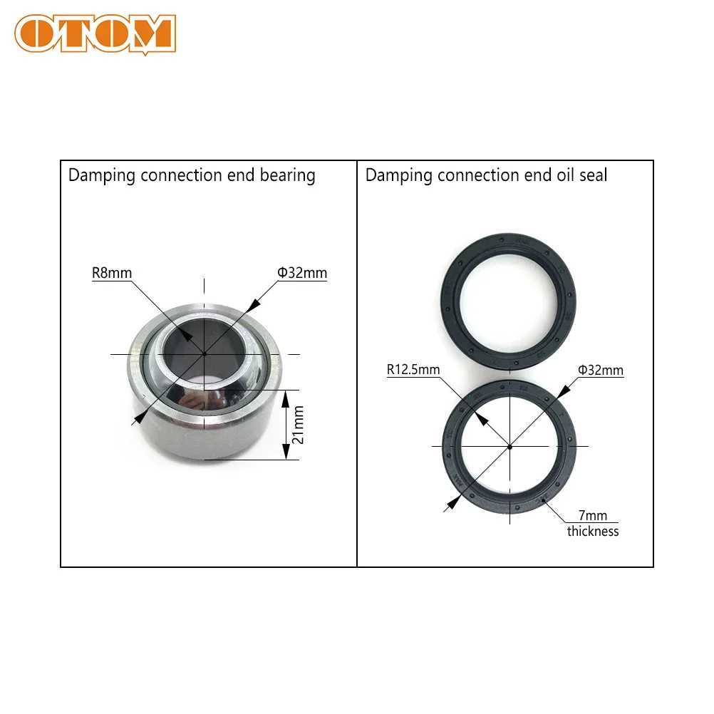 Otom motocross fisheye rolamento amortecedor traseiro rolamentos esféricos vedação de óleo para ktm exc sxs husqvarna fc tx fx te motocicleta