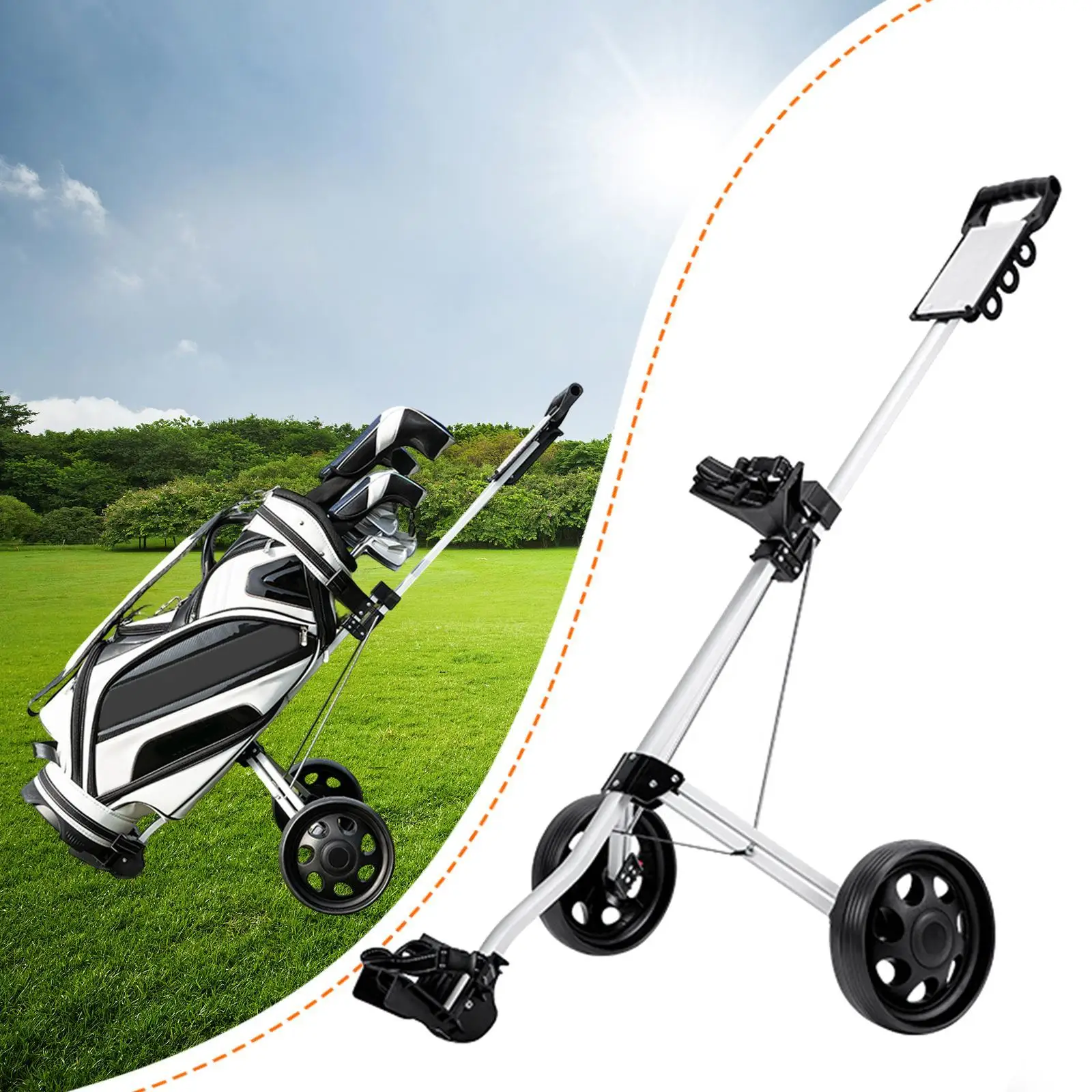 golf-push-cart-golf-bag-cart-ergonomic-handle-with-2-wheel-trolley-for-courses-driving-ranges-country-putting-greens