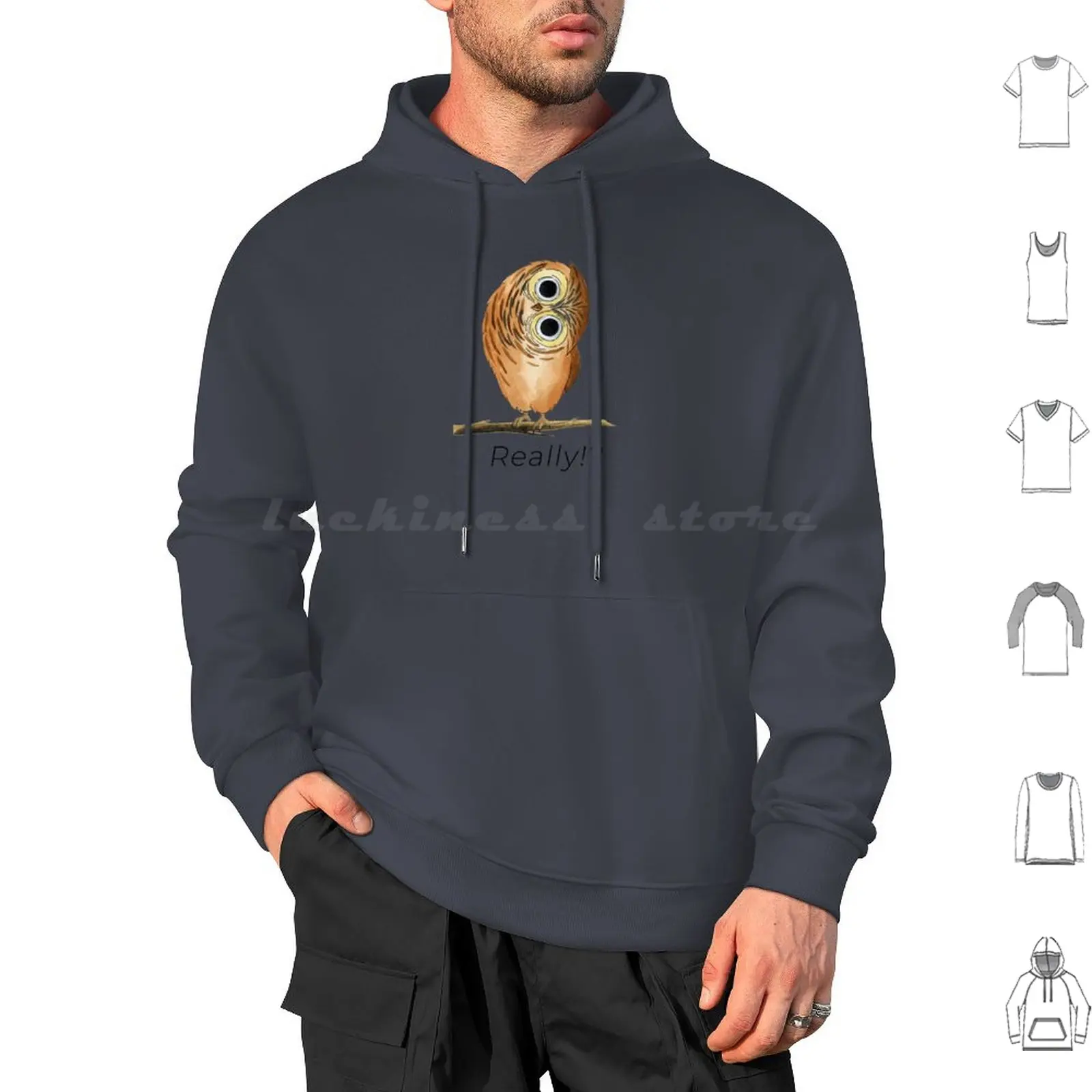 Owl Really! ? Hoodie cotton Long Sleeve Barn Barred Big Childrens Christmas Coffee Cute