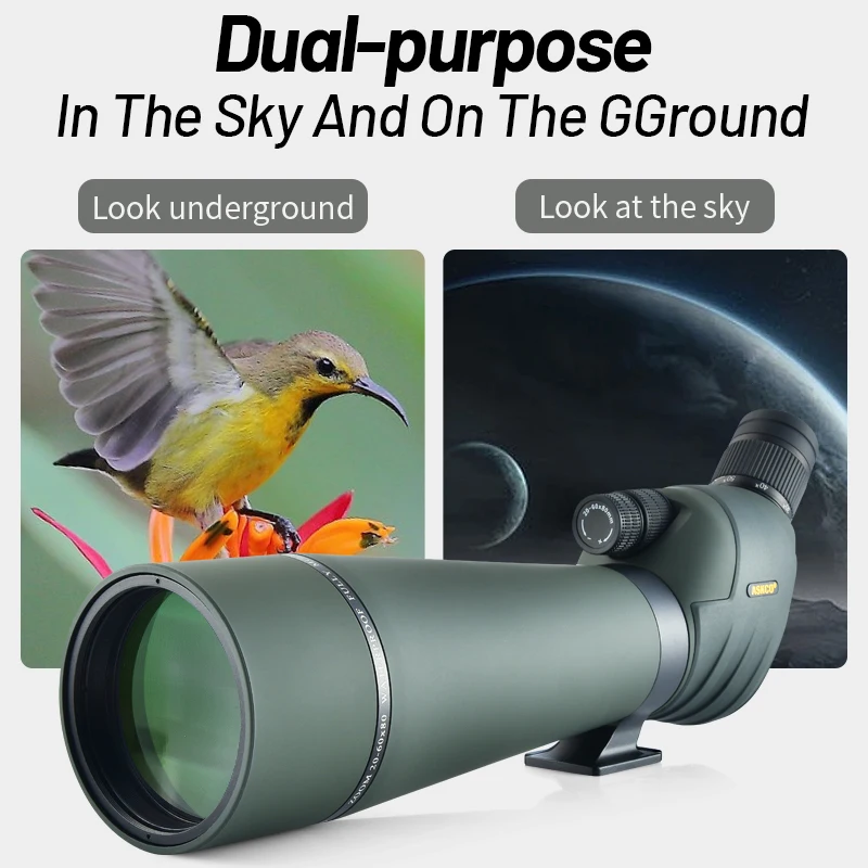 20-60x80 Zoom Spotting Scope HD Monocular High Magnification Waterproof Telescope W/Table Tripod For Birding Hunting Traveling