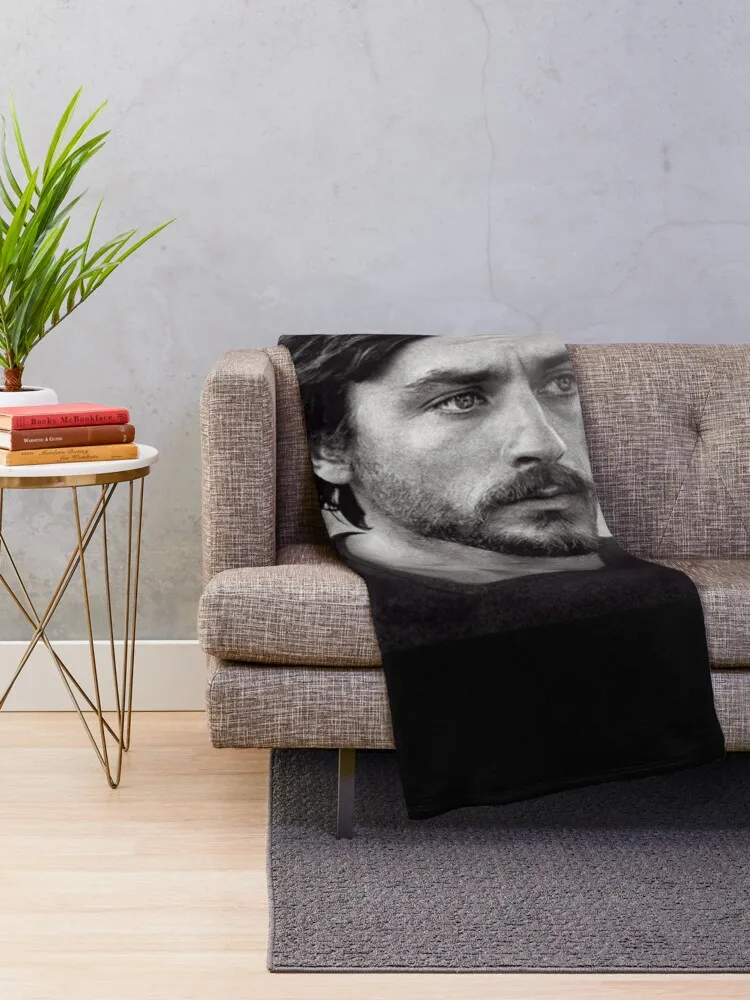 Alain Delon with beard Classic . Throw Blanket Sofas Thermal valentine gift ideas Designers Blankets