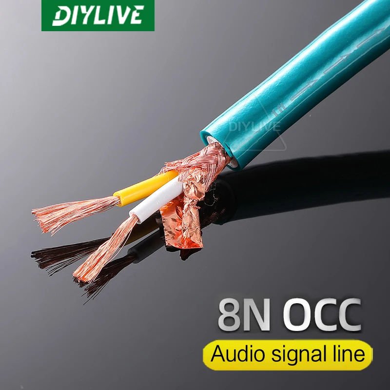 DIYLIVE-cable de señal de audio con núcleo cuadrado de cobre de alta pureza, cable de audio RCA, cable de loto doble, dinero disperso, Ortofon 8N