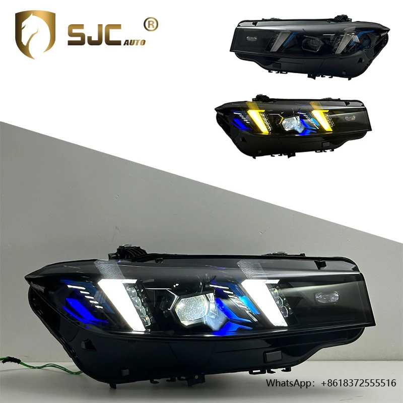 

daSJC Auto Part for 3 Series G20 G28 2023-2024 Snake Eyes Style Upgraded 2025 White/Yellow DRL Design Headlight Front Lamp