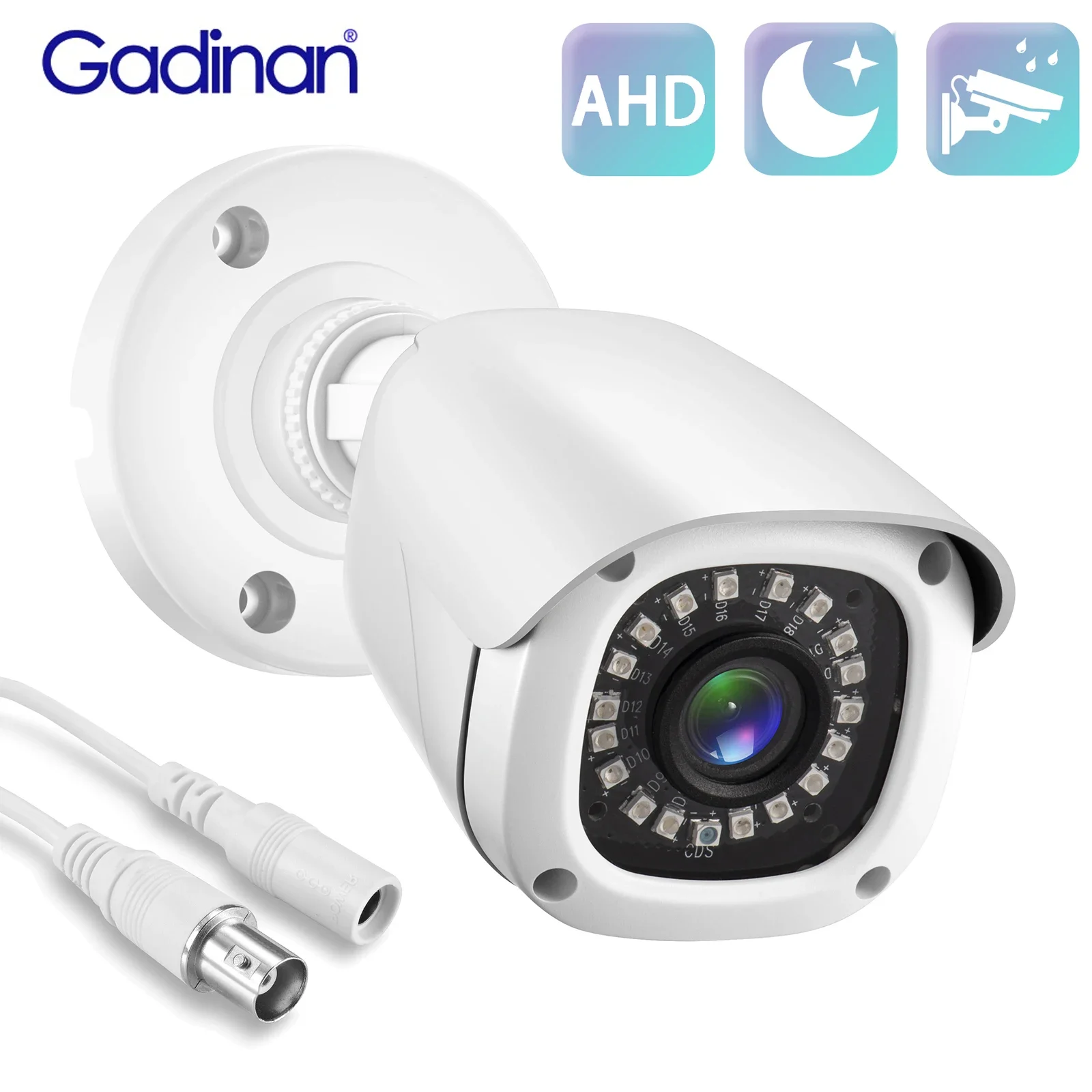 Gadinan Outdoor AHD 5MP Camera HD 720P 1080P Home Wired Surveillance Bullet IR-CUT Infrared Night Vision BNC CCTV Security Camer