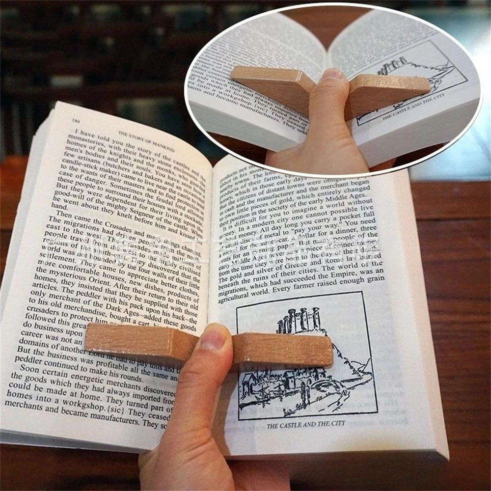 wooden handy page spreader thumb page holder literary bookmark reading helper for bookworms professores estudantes criancas adultos ferramenta 01