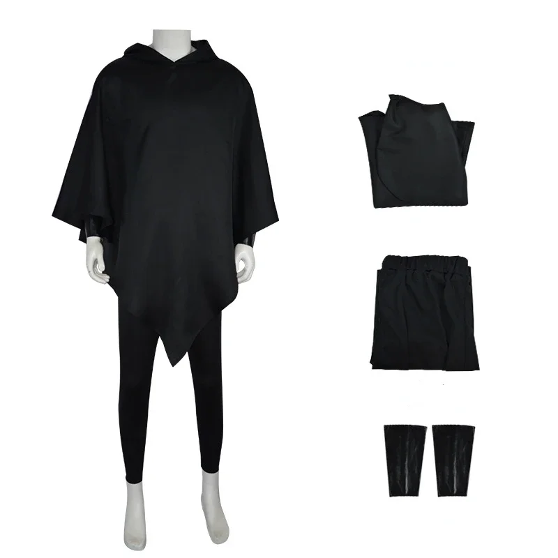 New 2025 Anime Puss Cosplay Death Wolf Costume Outfit Black Hoodie Cloak Pants Boots Set Halloween Carnival Party Suit QEQ12