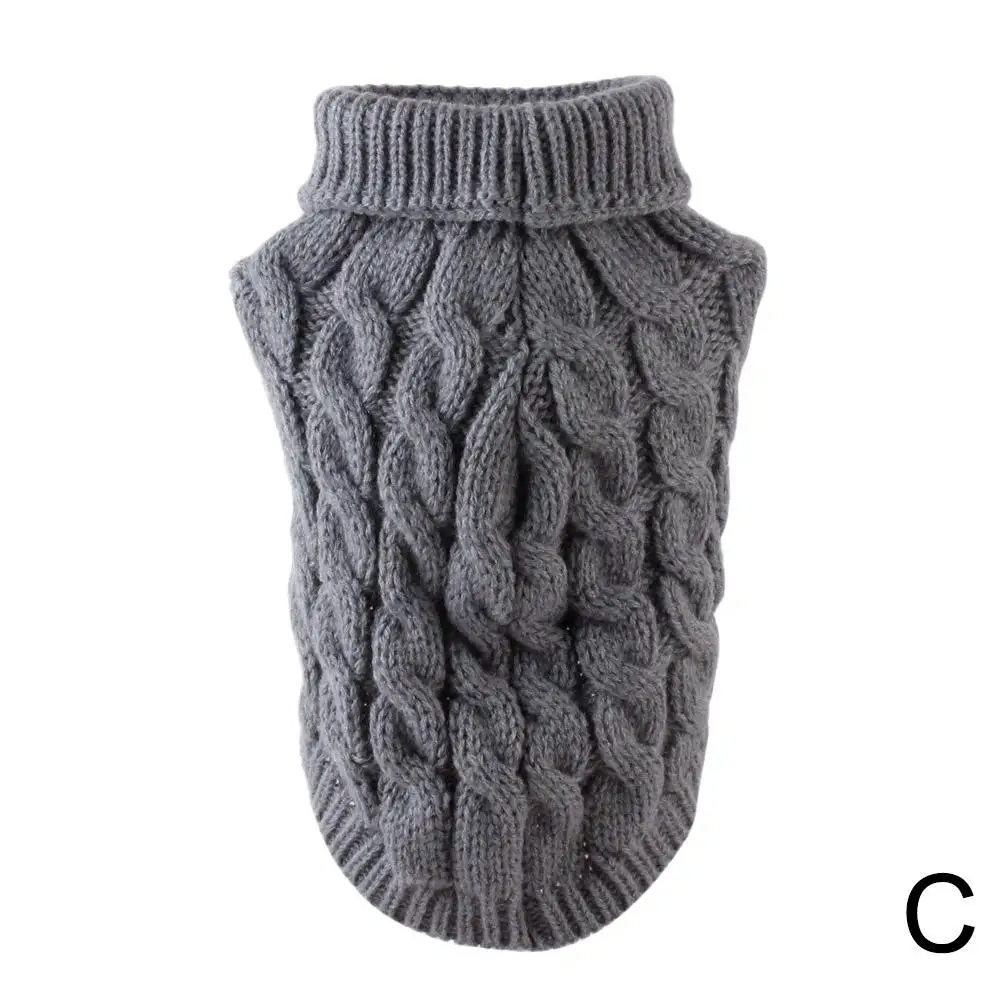 Pet Dog Dolcevita Maglione lavorato a maglia Cappotto Scaldino invernale Ispessimento Pullover Maglieria Cappotto all'uncinetto Vestiti per cucciolo di cane H3C2