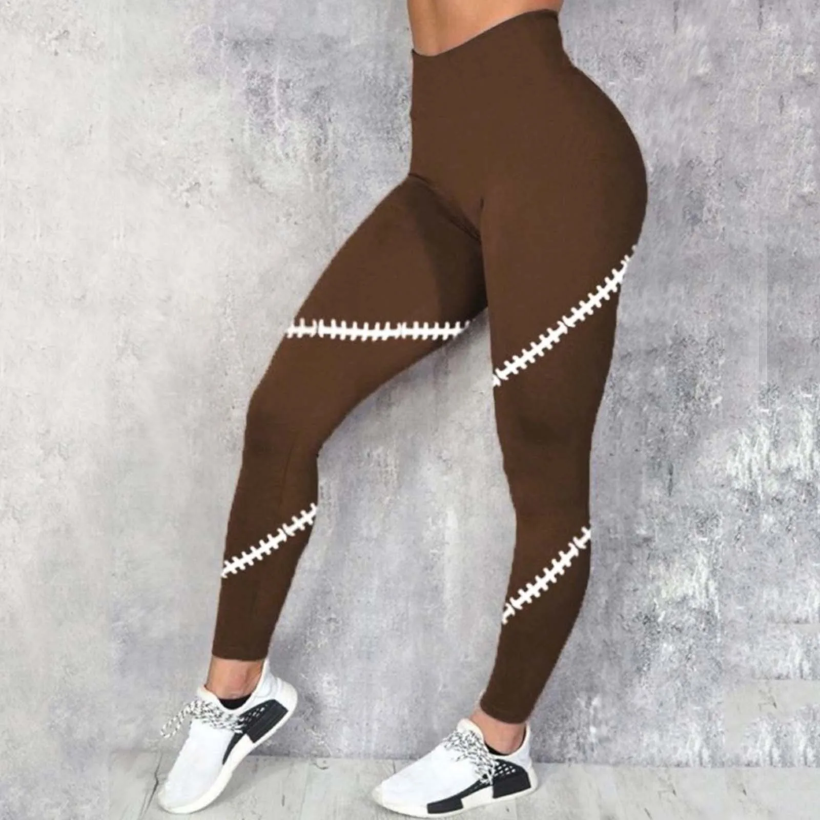 

Solid Seamless Leggings Women Soft Workout Tights Fitness Outfits Football Rugby Print Yoga Pants High Waist Gym Wear Leggings